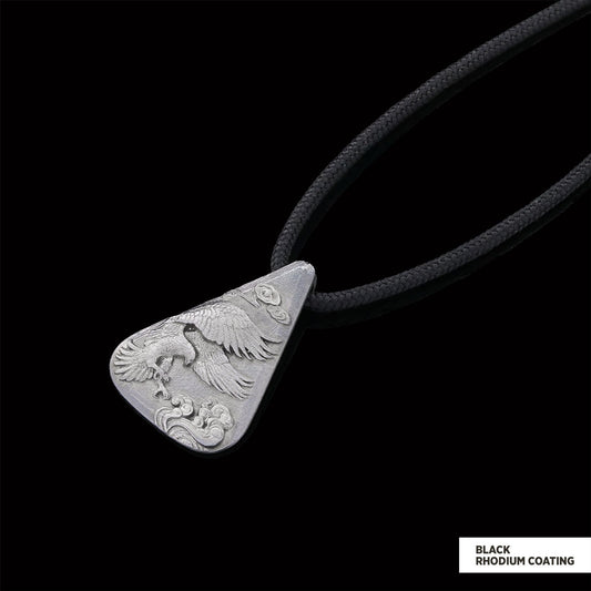 925 Sterling Silver Eagle Pendant Black Rhodium Coating