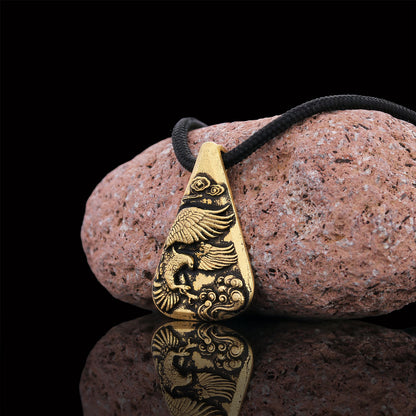 925 Sterling Silver Eagle Pendant Gold Coating by SWISS PLUS - Unique Pendants & Cool Design Necklaces - view 3
