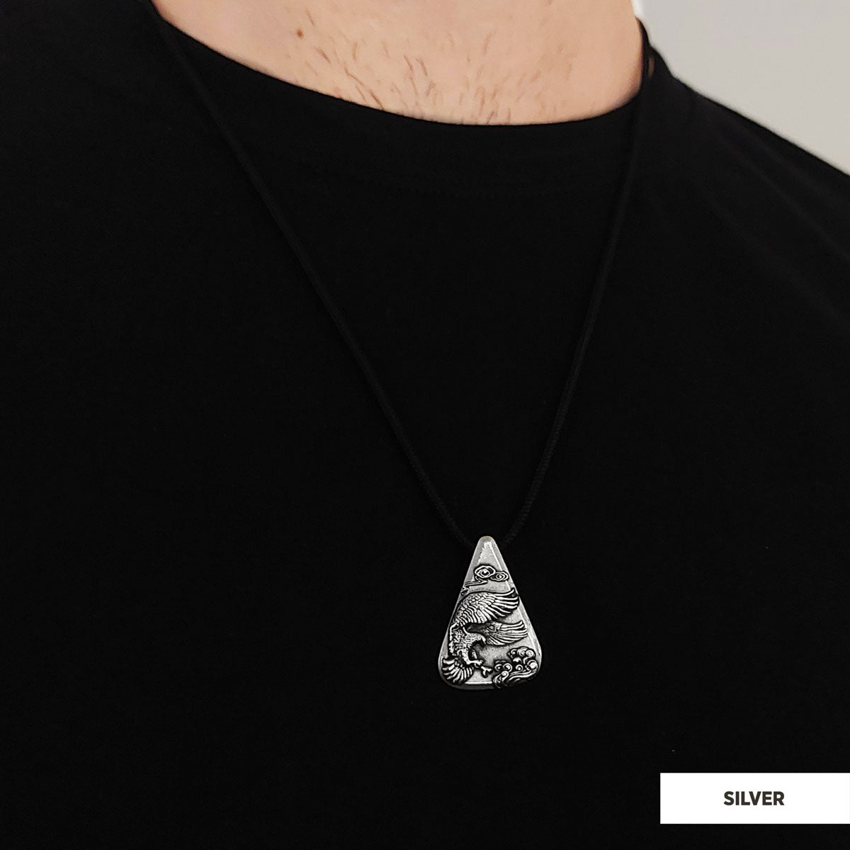 925 Sterling Silver Eagle Pendant Silver by SWISS PLUS - Unique Pendants & Cool Design Necklaces - view 2