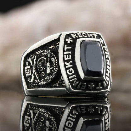 925 Sterling Silver Einigkeit Recht Freiheit Germany Ring by SWISS PLUS - Military Rings