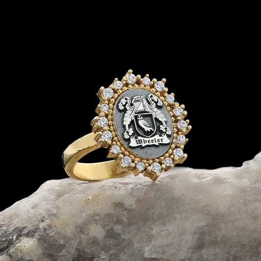 925 Sterling Silver Family Coat of Arms Symbol Women Ring - view 1