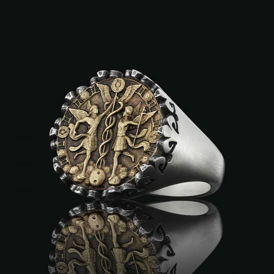 925 Sterling Silver Gemini Sign Ring by SWISS PLUS - Zodiac Collection - view 2