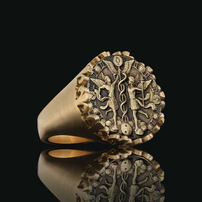 925 Sterling Silver Gemini Sign Ring by SWISS PLUS - Zodiac Collection - view 3