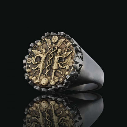 925 Sterling Silver Gemini Sign Ring by SWISS PLUS - Zodiac Collection - view 4