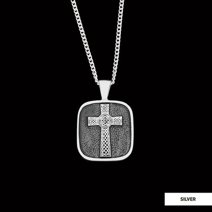 925 Sterling Silver Gold Plated Crusader Christian Necklace, Silver Cross Necklace, Silver Christian Cross Pendants Silver by