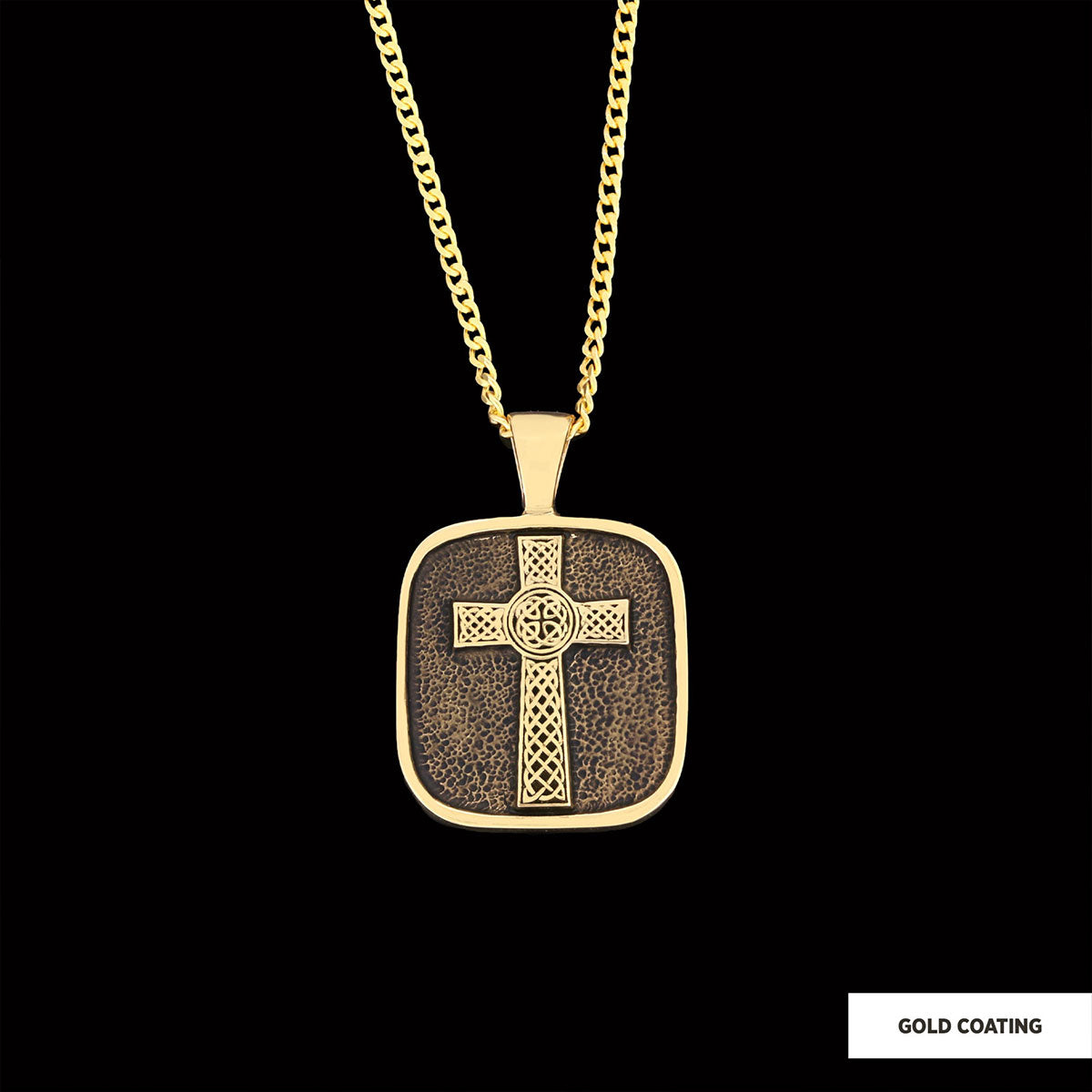 925 Sterling Silver Gold Plated Crusader Christian Necklace, Silver Cross Necklace, Silver Christian Cross Pendants by SWISS 