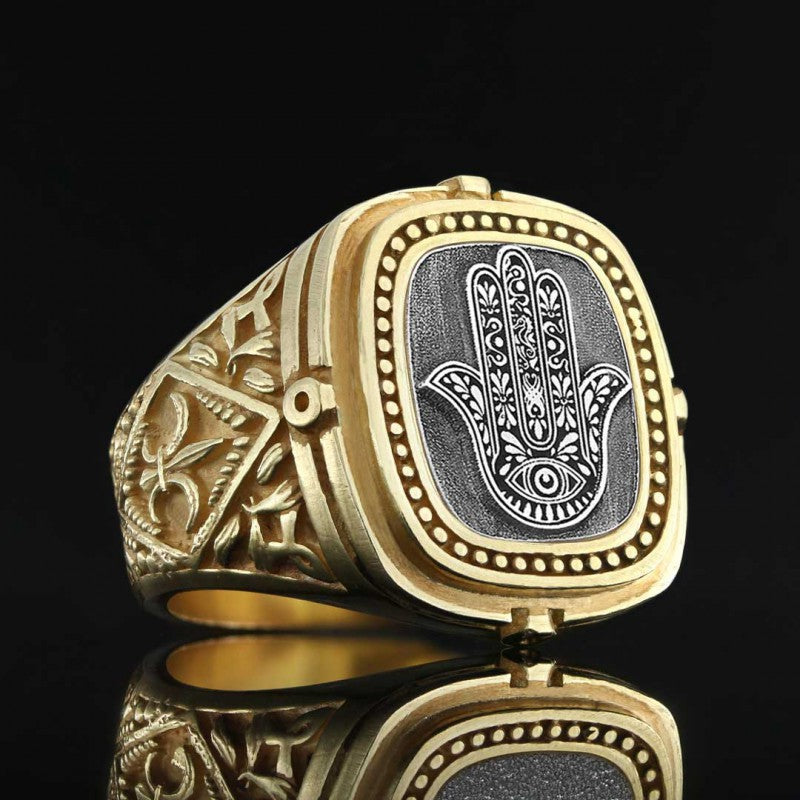 925 Sterling Silver Hamsa Ring - view 4