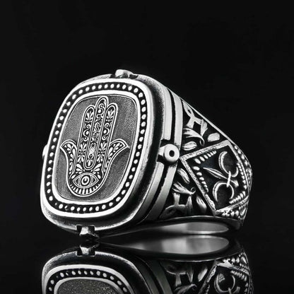 925 Sterling Silver Hamsa Ring by SWISS PLUS - Jewish Collection - view 5