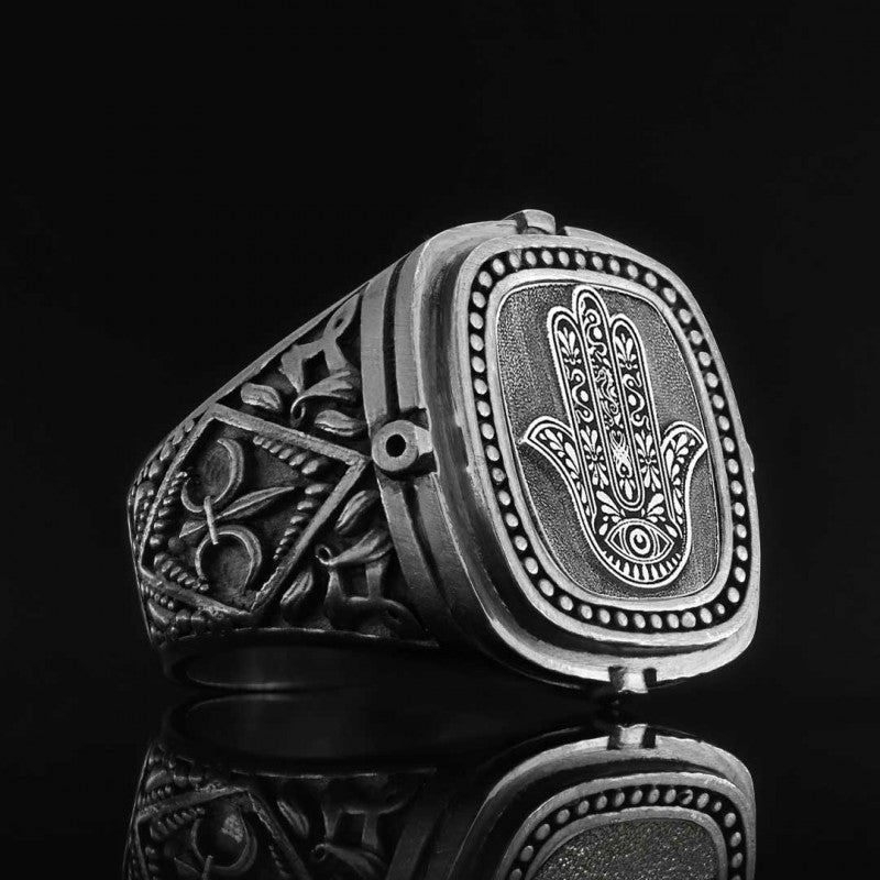925 Sterling Silver Hamsa Ring by SWISS PLUS - Jewish Collection - view 2