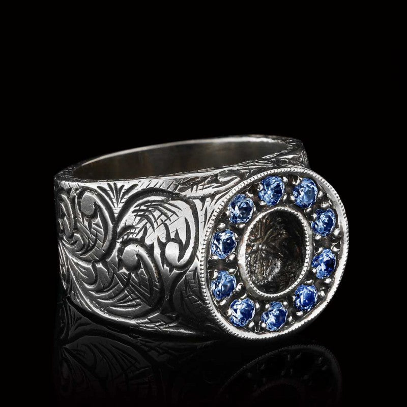 925 Sterling Silver Handmade Monogram O Bold Alphabet Ring by SWISS PLUS - Letter Collection - view 2
