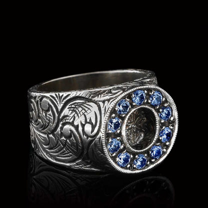 925 Sterling Silver Handmade Monogram O Bold Alphabet Ring by SWISS PLUS - Letter Collection - view 2