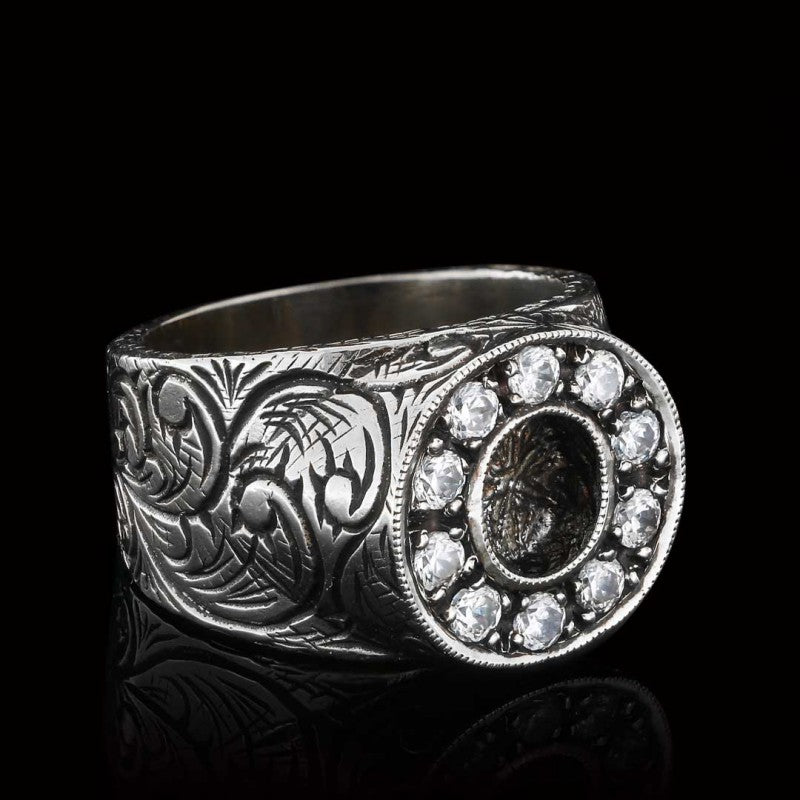 925 Sterling Silver Handmade Monogram O Bold Alphabet Ring