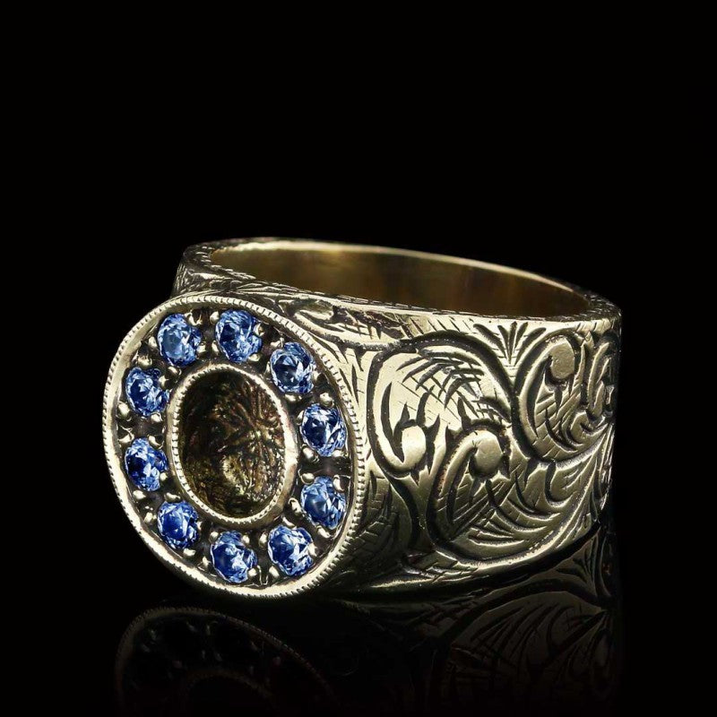 925 Sterling Silver Handmade Monogram O Bold Alphabet Ring - view 5