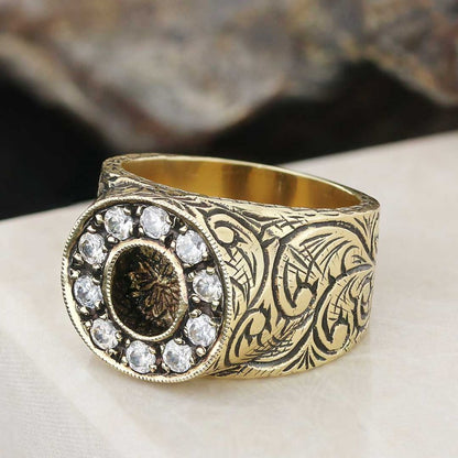 925 Sterling Silver Handmade Monogram O Bold Alphabet Ring by SWISS PLUS - Letter Collection