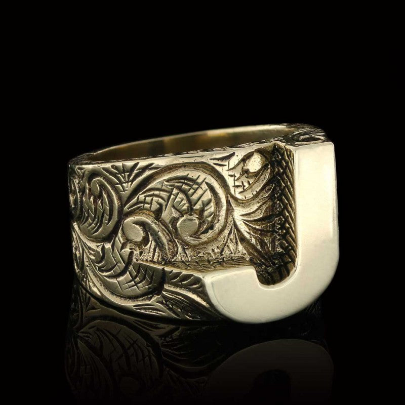925 Sterling Silver J Letter Ring - view 3