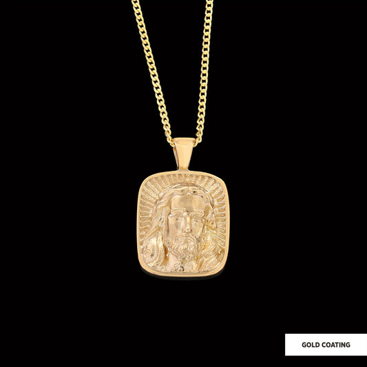 925 Sterling Silver Jesus Necklace, Christian Pendant, Gold Plated Jesus Jewelry, Religious Accessory, Religious Gift for Her Gold Coating