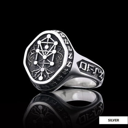 925 Sterling Silver Kabbalah Rings, Elohim Kabbalah Ring, Man Ring, Religious Gifts by SWISS PLUS - Unique Design Religious R
