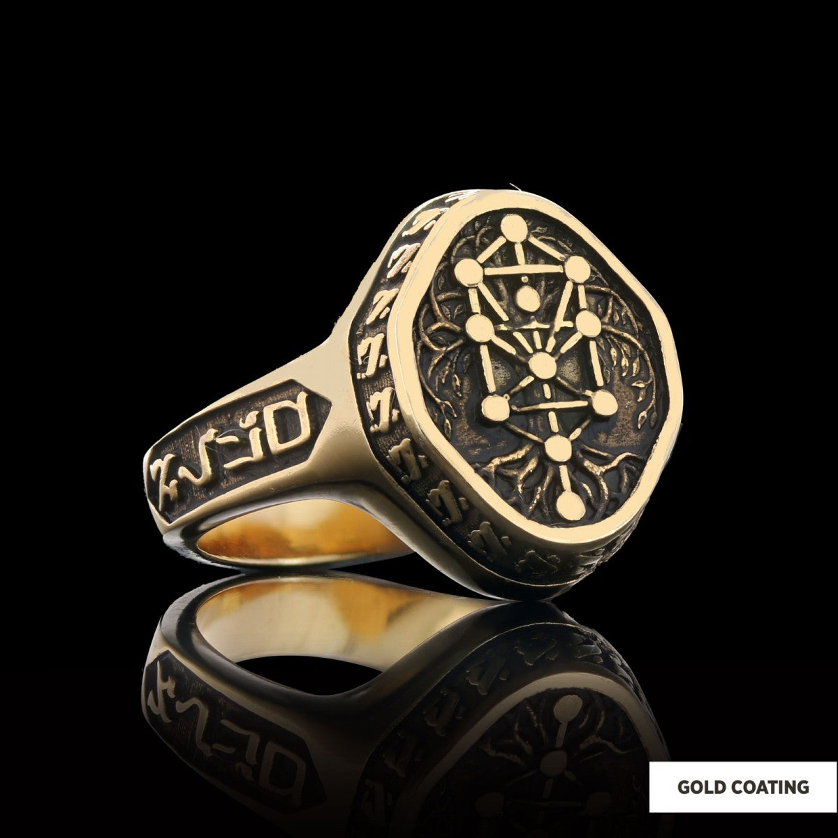925 Sterling Silver Kabbalah Rings, Elohim Kabbalah Ring, Man Ring, Religious Gifts - view 4