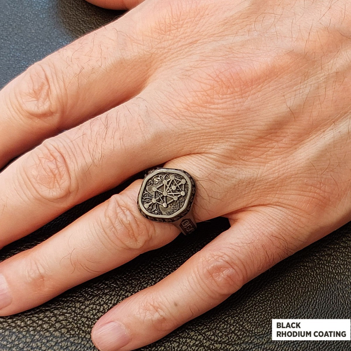 925 Sterling Silver Kabbalah Rings, Elohim Kabbalah Ring, Man Ring, Religious Gifts - view 5