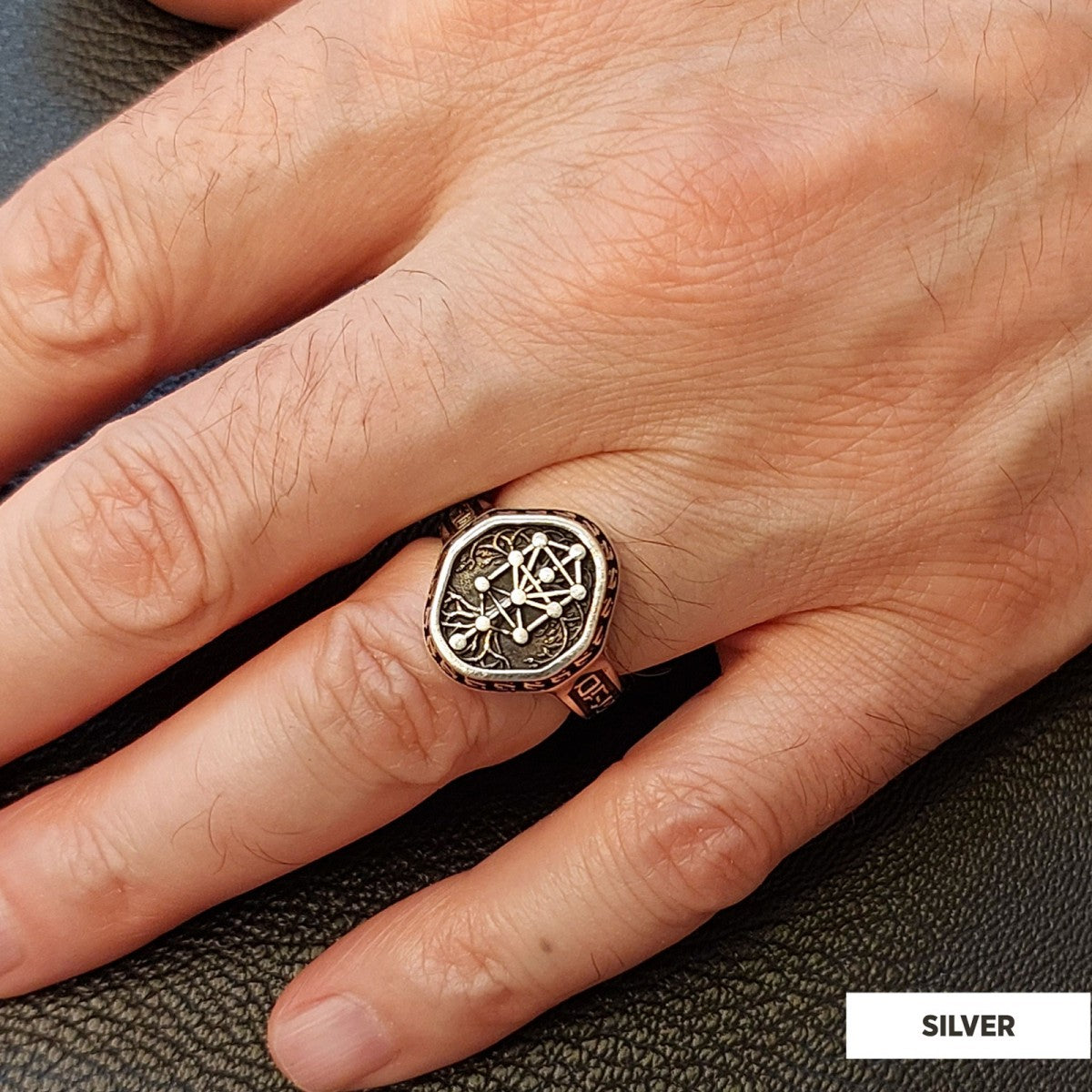 925 Sterling Silver Kabbalah Rings, Elohim Kabbalah Ring, Man Ring, Religious Gifts - view 7