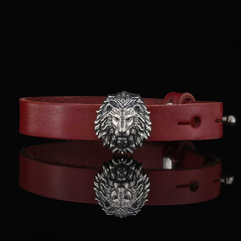 925 Sterling Silver Leo Leather Bracelets