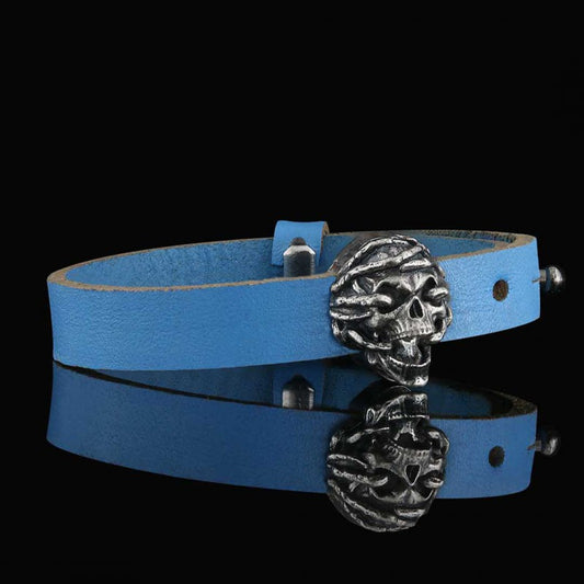Unique Design Skull Leather Bracelets by SWISS PLUS - Unique Design Leather Bracelets - view 2