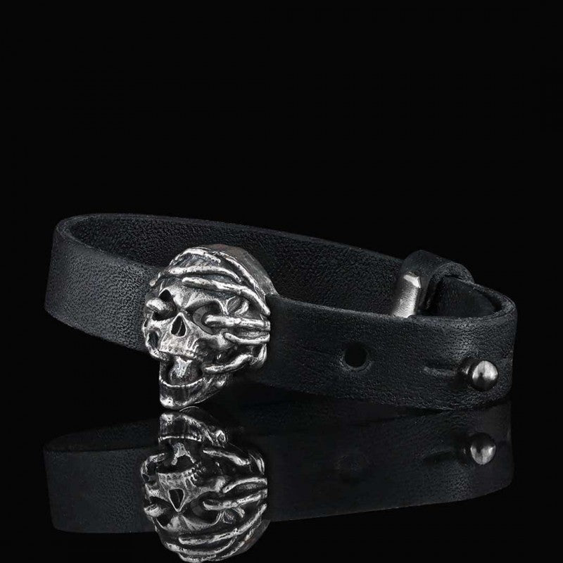 Unique Design Skull Leather Bracelets by SWISS PLUS - Unique Design Leather Bracelets - view 3