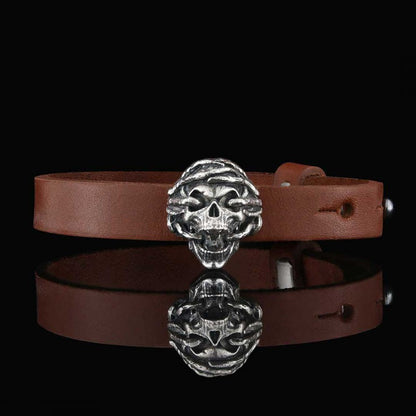 Unique Design Skull Leather Bracelets by SWISS PLUS - Unique Design Leather Bracelets - view 4