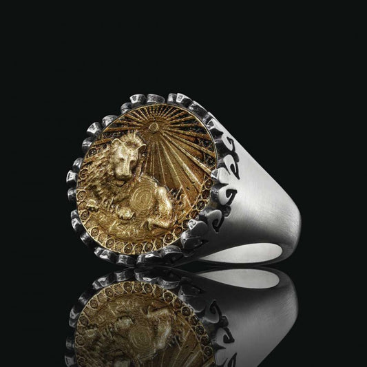 925 Sterling Silver Leo Sign Ring - view 2
