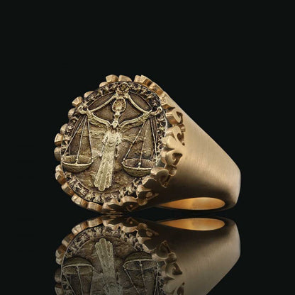 925 Sterling Silver Libra Sign Ring by SWISS PLUS - Zodiac Collection - view 3