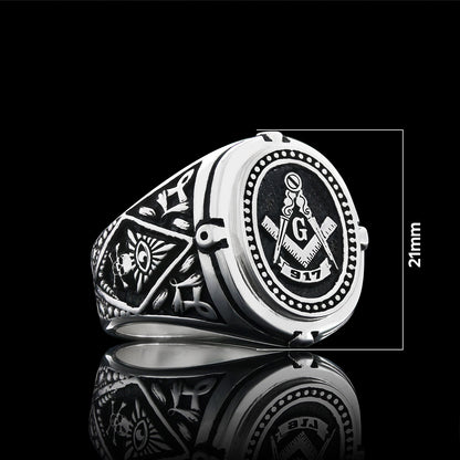 925 Sterling Silver Lodge Canada Masonic Ring by SWISS PLUS - Mason Collection - view 6