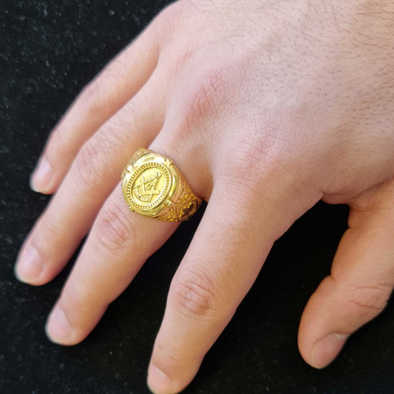 925 Sterling Silver Lodge Canada Masonic Ring - view 7