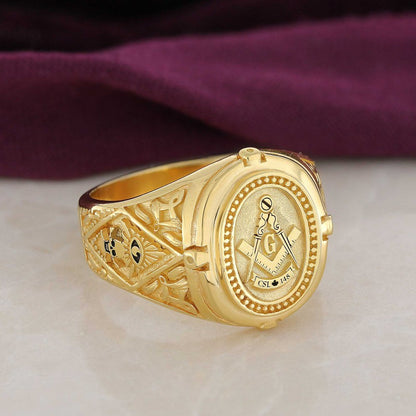 925 Sterling Silver Lodge Canada Masonic Ring by SWISS PLUS - Mason Collection