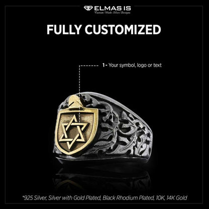 925 Sterling Silver Magen David Jewish Ring by SWISS PLUS - Jewish Collection - view 5