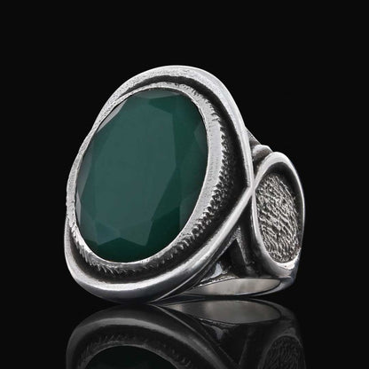 925 Sterling Silver Men Ring With Special Stone by SWISS PLUS - Unique Design Rings - view 2