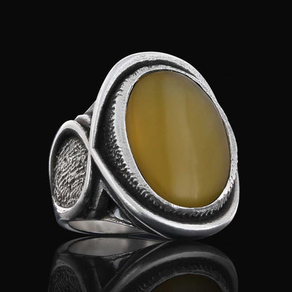 925 Sterling Silver Men Ring With Special Stone by SWISS PLUS - Unique Design Rings - view 3
