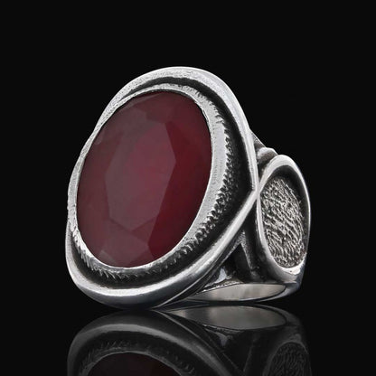 925 Sterling Silver Men Ring With Special Stone by SWISS PLUS - Unique Design Rings - view 4