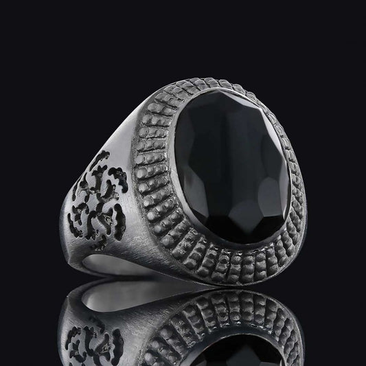 Motif Edges Silver Men Ring - view 2