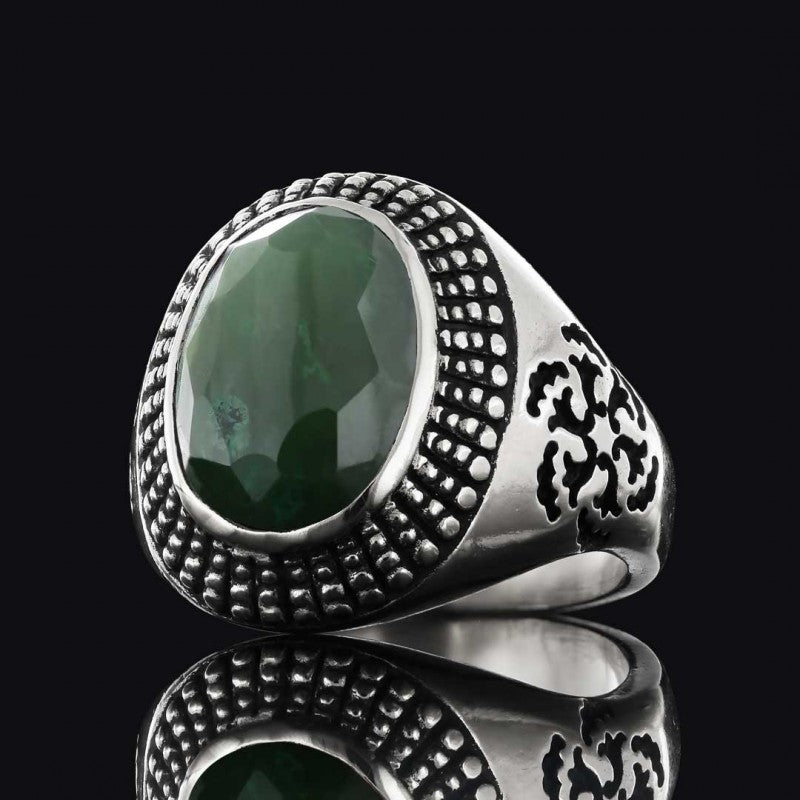 Motif Edges Silver Men Ring - view 3