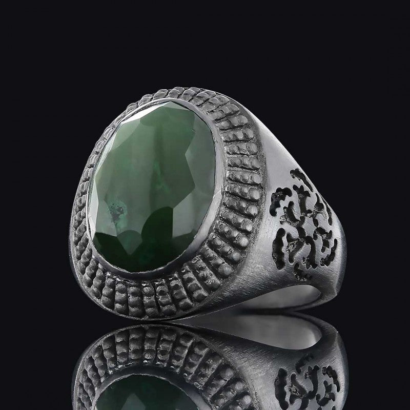 Motif Edges Silver Men Ring - view 5