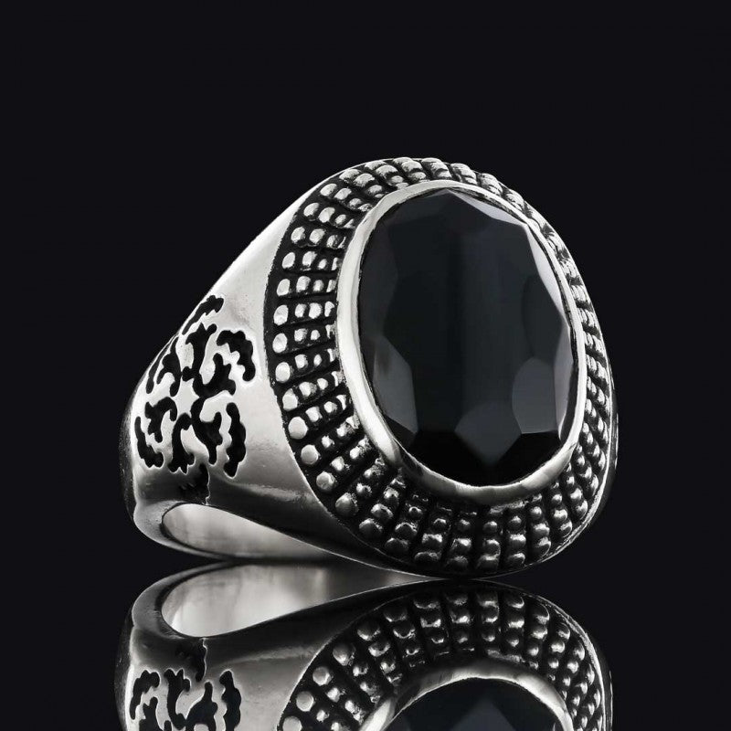 Motif Edges Silver Men Ring - view 7