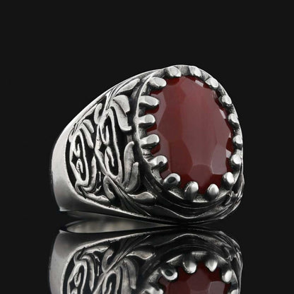 925 Sterling Silver Men Ring with Motif by SWISS PLUS - Unique Design Rings - view 3