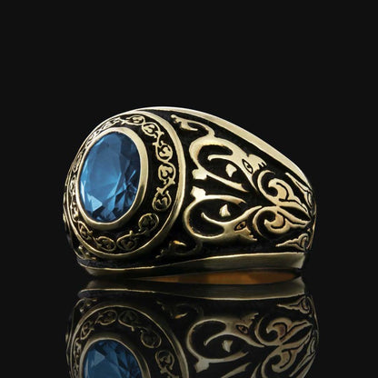925 Sterling Silver Men Ring with Stone Motif by SWISS PLUS - Unique Design Rings - view 5