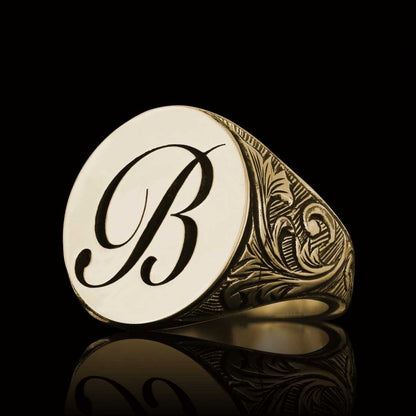 925 Sterling Silver Monogram B Letter Ring by SWISS PLUS - Letter Collection - view 3