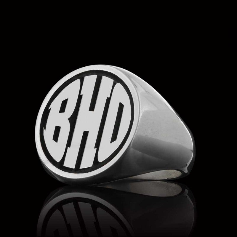 925 Sterling Silver Monogram BHO Letter Ring