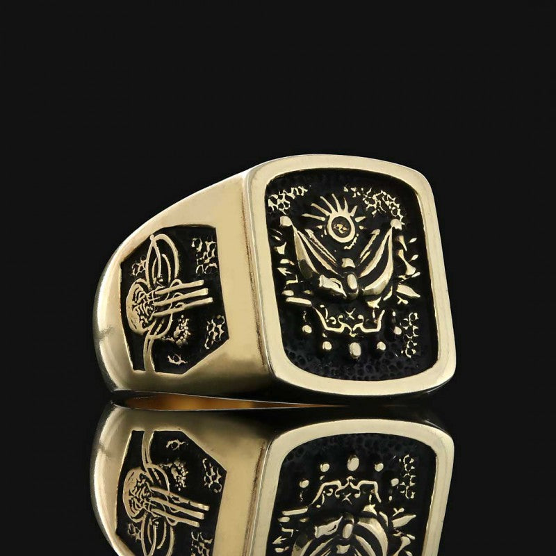 925 Sterling Silver Ottoman State Coat of Arms Ring - view 4