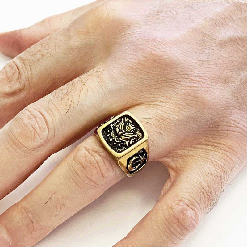 925 Sterling Silver Ottoman State Coat of Arms Ring - view 5