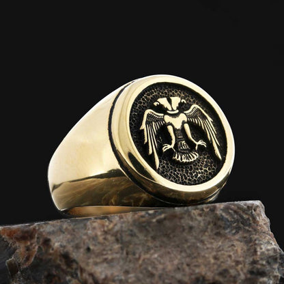 925 Sterling Silver Ottoman Style Seljuk Eagle Ring by SWISS PLUS - Ottoman Jewelry Collection