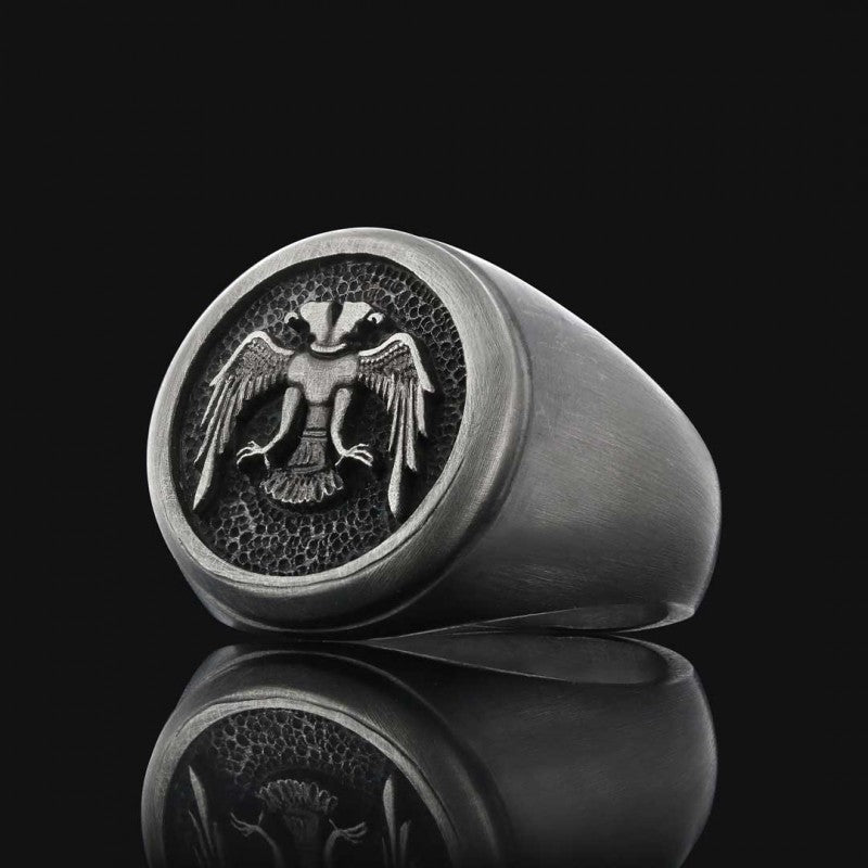 925 Sterling Silver Ottoman Style Seljuk Eagle Ring - view 4