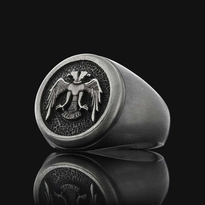 925 Sterling Silver Ottoman Style Seljuk Eagle Ring by SWISS PLUS - Ottoman Jewelry Collection - view 4